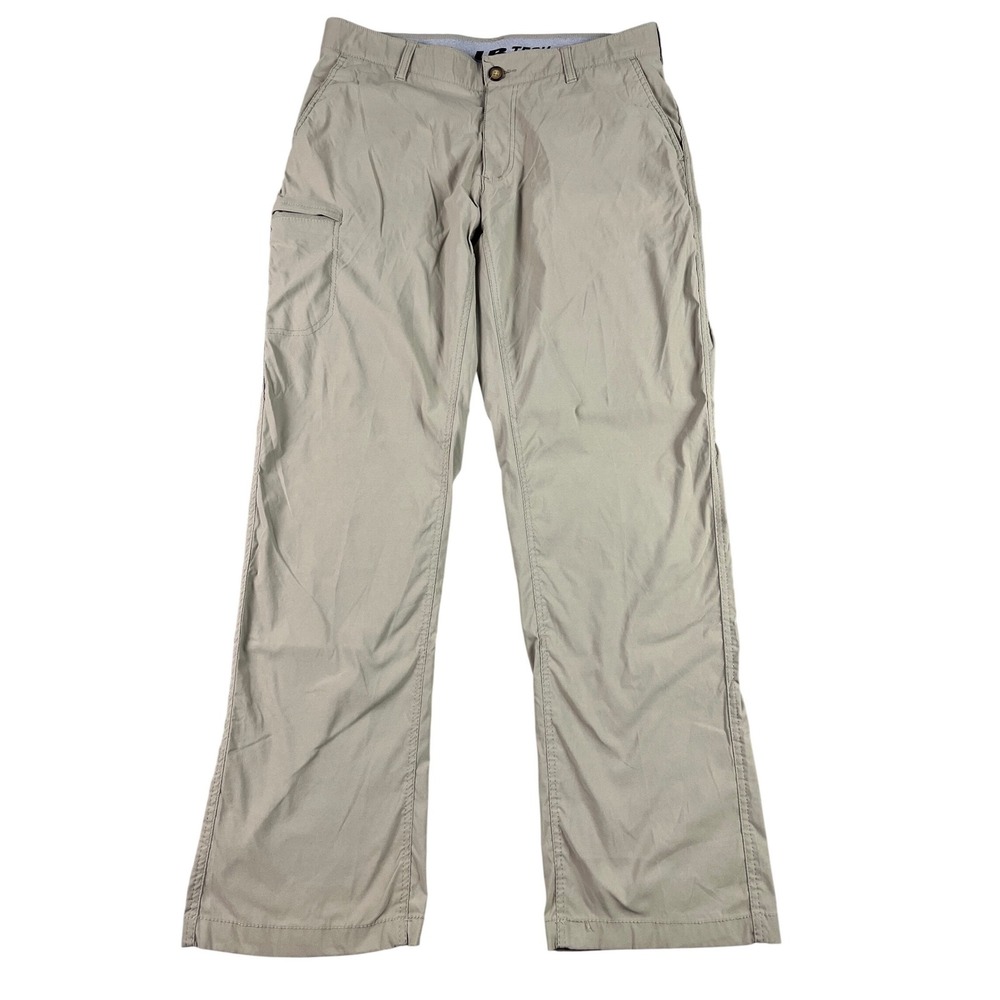 Unionbay UB Tech Pants Mens 35x31 Khaki Tan Nylon Stretch Travel Hiking